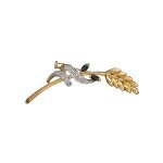 Broche pi de bl - 1001 bijoux - plaqu or - femme