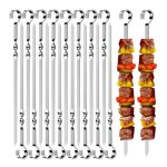 Brochettes barbecue - yd - 24 pices - acier inoxydable - rutilisables - avec brosses  huile