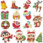 Broderie diamant nol diamond painting enfant diamant painting autocollant sapin noel pere noel peinture ...