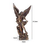 Bronze l - statue de saint michel en r�sine sculpture dange archange de michel figurine de d�mon vaincu ...