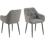 Brooke chaise de salle à manger avec accoudoirs gris. Brooke chaise de salle à manger avec accoudoirs gris.