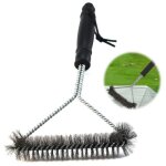 Brosse � barbecue - accessoires bbq - inox - 30. 5x16. 5cm - poign�e ergonomique - 128g