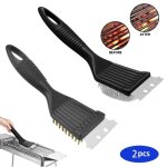 Brosse � barbecue - non sp�cifi� - 2 pi�ces - acier inoxydable - ergonomique - antirouille