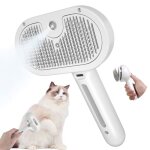 Brosse pour chat � vapeur brosse pour chien pour poils longs et courts blanc - uisave
