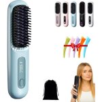 Brosse chauffante pour cheveux courtspeigne sans fil rechargeable 2 en 1 pour lisser et boucler 3 r�glages ...