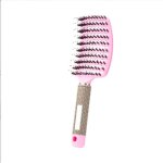 Brosse � cheveux - brosse � poil de sanglier - 100% naturel - rose