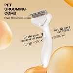 Brosse d�m�lante pour animaux - �limination poils morts en 1 clic toilettage & �pilation pour chats