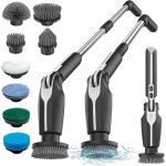 Brosse �lectrique rotative avec 8 t�tes interchangeables nettoyage puissant et profond vitesses et angle ...
