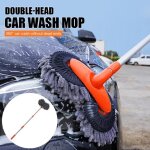 Brosse de lavage à deux têtes pour voiture avec manche télescopique en aluminium réglé de 80 à 135 cm ... Brosse de lavage à deux têtes pour voiture avec manche télescopique en aluminium réglé de 80 à 135 cm ...