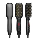 Brosse lissante 2 en 1 peigne chauffant 120 - 230�c chauffage rapide lcd pour cheveux fins / �pais cuneary ...