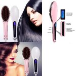 Brosse lissante chauffante lectrique fast hair couleur blanc