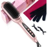 Brosse lissante chauffante ionique: 2 en 1 lisseur brosse � cheveux electrique - lisse d�m�le antistatique ...