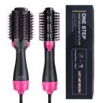 Brosse lissante chauffante ionique sche - cheveux en une tape 3 en 1 pour salon ion ngatif lisseur ...