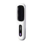 Brosse lissante sans fil chauffante ionique c�ramique mch lcd 3 temp�ratures rechargeable blanche voyage ...