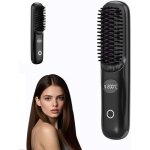 Brosse lissante sans fil mini brosse lissante avec ions n�gatifs et 3 r�glages de temp�rature lisseur ...