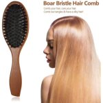 Brosse  cheveux - peigne - ovale - poils de sanglier naturel - antistatique - bois de htre