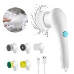 Brosse de nettoyage �lectrique - 5 t�tes de brosse interchangeables 360� brosse vaisselle pour nettoyer ...