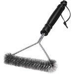 Brosse de nettoyage pour gril - barbecue - acier inoxydable - 30 cm - durable - poigne plastique