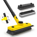 Brosse de nettoyage avec long manche 3 en 1 brosse � r�curer de douche �ponge brush raclette pour salle ...