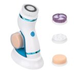Brosse nettoyante visage electrique 4 en 1 - rechargeable - 2 vitesses - ipx65 etanche - blanc