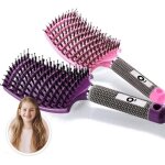 Brosse poil de sanglier - 2 brosses  cheveux en poils de sanglier - dmlant cheveux 100% narurel - ...