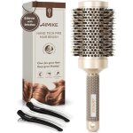 Brosse ronde brushing - suteo - poils de sanglier - 53 mm - 84 mm - or et marron - antid�rapant - s�chage ...