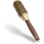 Brosse ronde en c�ramique antistatique - suteo - 35 mm - dor� & brun - ionique - r�sistant � la chaleur ...
