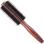 Brosse ronde en poils de sanglier - suteo - poign�e en bois - ergonomique - pour brushing