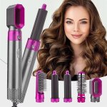Brosse s�che - cheveux 5 en 1 multifonctionnel styler � air chaud pour cheveux boucl�s s�che - cheveux ...