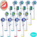 16x ttes de brosse de rechange compatible avec plusieurs modles compatible pour oral b - fabriqu en ...