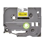 Ruban �tiqueteuse - brother - p - touch tze - 611 - 6mm - noir sur jaune - transfert thermique