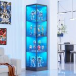 Brottar vitrine en acrylique led d�tecteur de pr�sence humaine �tag�re avec portes noir salon chambre ...