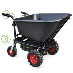 Brouette �lectrique gros volume defpro160 160l 250 kg moteur 350w batterie 24v roues tout terrain benne ...