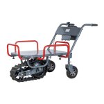 Brouette �lectrique � plateau 150kg sur chenille avec roues et skis torros erp150