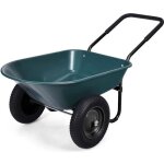 Brouette de jardin  2 roues goplus - charge max 100kg - vert