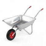 Brouette de jardin en m�tal galvanis� 625l 136kg costway - 2 poign�es ergonomiques - pneu en caoutchouc ...