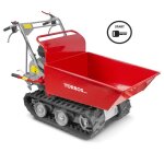 Brouette � moteur thermique � chenilles benne basculante manuelle 300kg 65ch 4 vitesses � d�marrage �lectrique ...