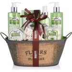 Brubaker cosmetics - coffret de bain & douche - aloe vera - 11 pi�ces - bassine vintage d�corative - ...