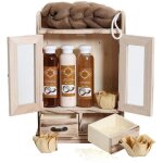 Brubaker cosmetics - coffret de bain - noix de coco - 10 pices - armoire en bois - ide cadeau
