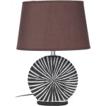 Brubaker lampe de table de chevet - abat - jour brun et pied de la cramique brun / blanc - hauteur 36 ...