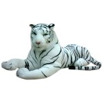 Brubaker peluche gante - tigre 110 cm - blanc