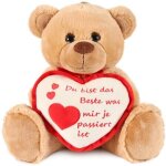 Brubaker peluche ours - nounours - 35 cm - brun - c?ur en peluche du bist das beste was mir je passiert ...