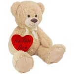 Brubaker xxl peluche nounours 100 cm de haut beige animal en peluche avec un coeur animalt teddy ours ...