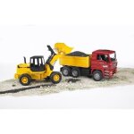 Bruder camion  benne avec chargeuse sur roues man tga 1:16