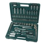 Ensemble de cl�s � cliquet - br�der mannesmann - 94 pi�ces - chrome - vanadium - 1 / 4 & 1 / 2