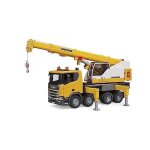 Camion grue - bruder - scania super 560r - lumire et son - blanc