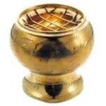 Br�le encens & charbons petit mod�le - laiton dor�
