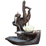 Br�le encens refoulement avec 10 c�nes porte encens en c�ramique encensoir main de bouddha de lotus [46] ...