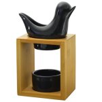 Br�le parfum birdy noir - br�leur fondant parfum� ?diffuseur huile essentielle - br�leur en c�ramique ...