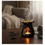Br�le - parfum - triptyque noir - c�ramique - 10 cm - design moderne